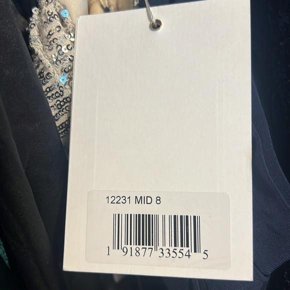 Mac Duggal 12231 NWT BEADED CUFF DROP SHOULDER FAUX WRAP GOWN - Picture 9 of 15